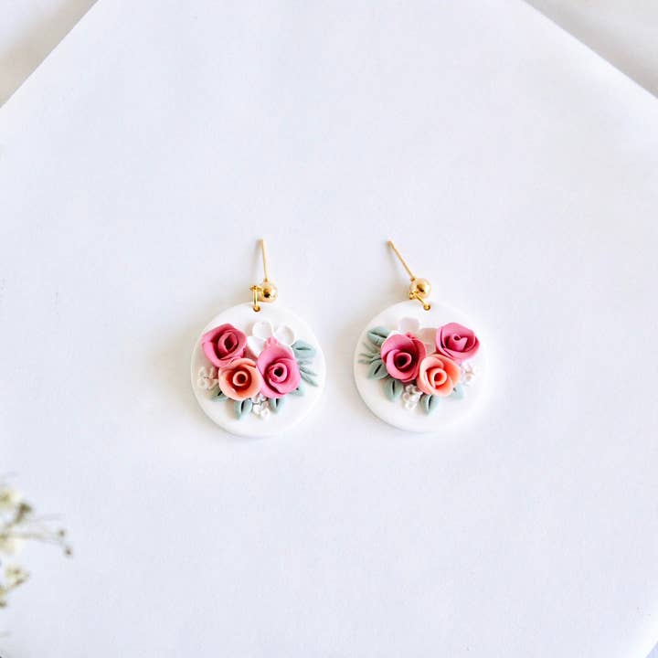 PERNAZ JEWEL - Wholesale Hangende/ronde oorbellen - boho clay oorbellen | bloem polymeerklei trouwringen4