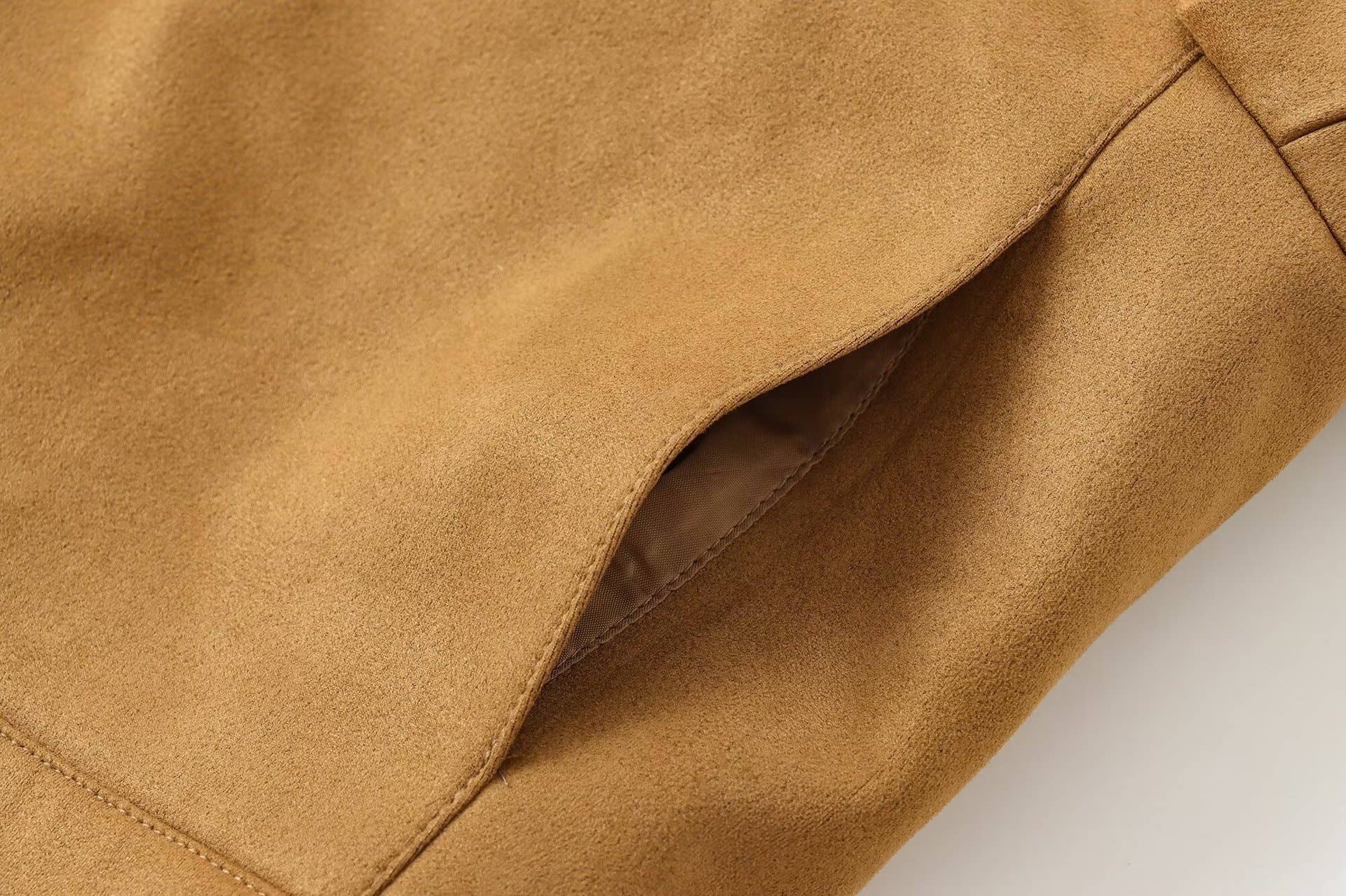 CAMEL Stand-up collar long-sleeved zipper jacket coat for wholesale on Faire8