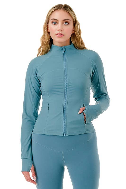 Color 5 – Casaco de desporto - Mulher por atacado – Casaco premium de cor sólida para atividade física com bolsos9