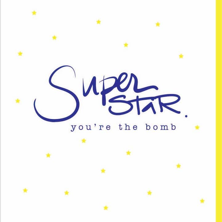 jill.cate letterpress - Wholesale Encouragement Card - Superstar You're The Bomb1