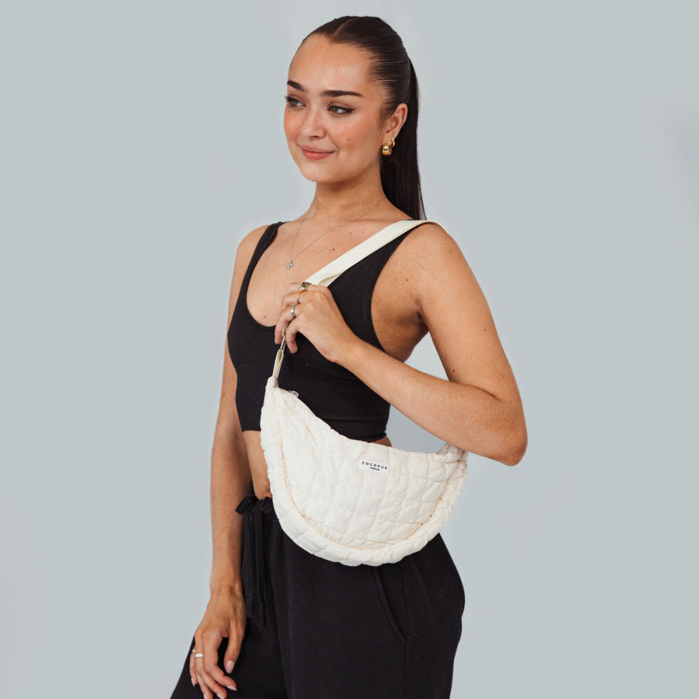 Cocopup London - Wholesale Crossbody Bag - Women's - Crossbody Crescent Dog Walking Bag - Cloud4