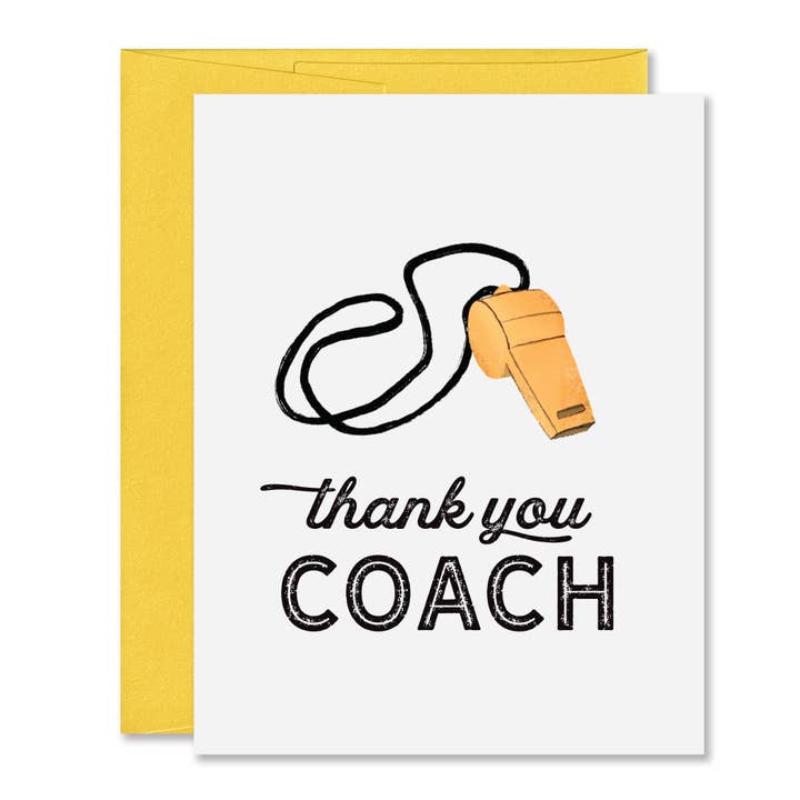 Jones Street Press - Venta al por mayor Tarjetas de agradecimiento - Tarjeta de felicitación de agradecimiento para entrenador deportivo, tarjeta de atletismo juvenil