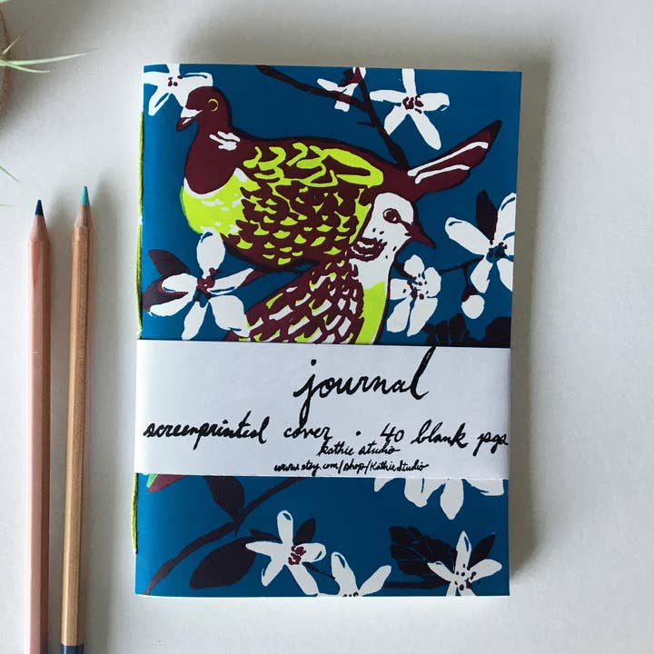 Turtle Doves Screen-printed Cover Hand-bound Jounal por atacado de Kathie Studio