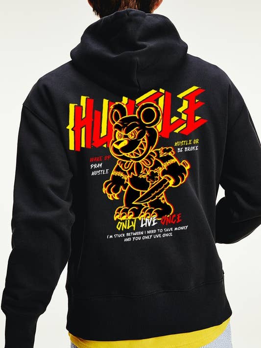 Hustle Psycho Teddy Hoodie for wholesale by DOTCOM