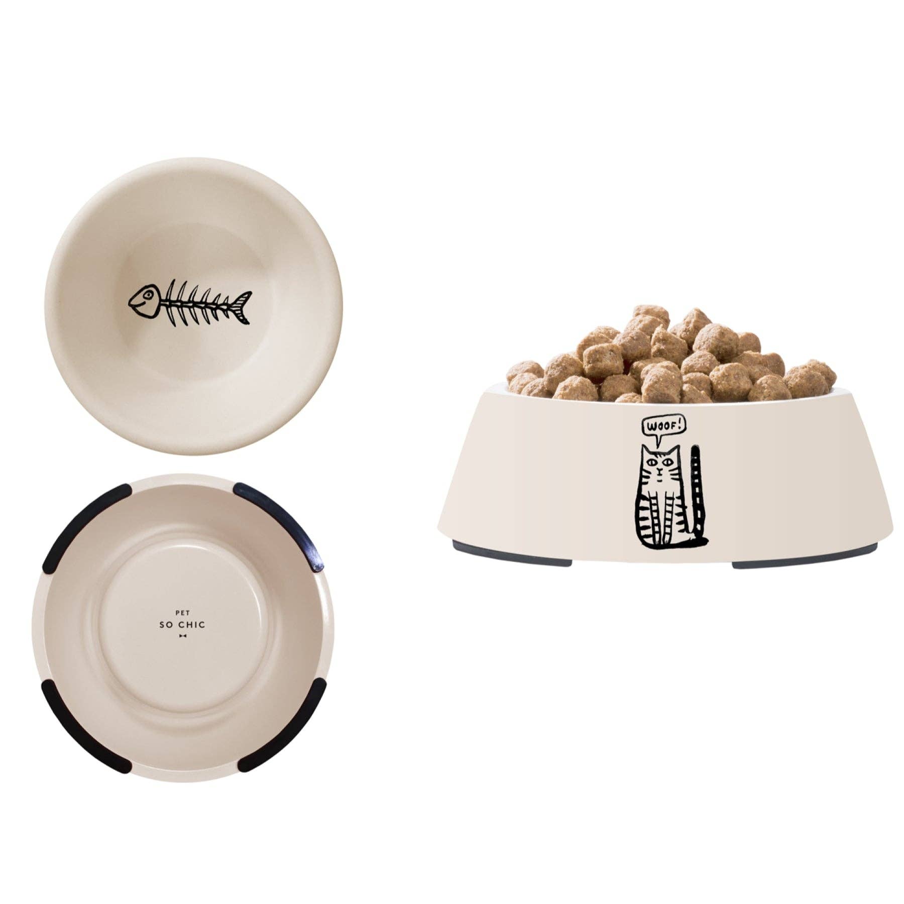 Pet So Chic - Vendita all'ingrosso Giocattolo di corda - Cani - Ciotola in fibra di bambù per gatti « Catwoof » - S0