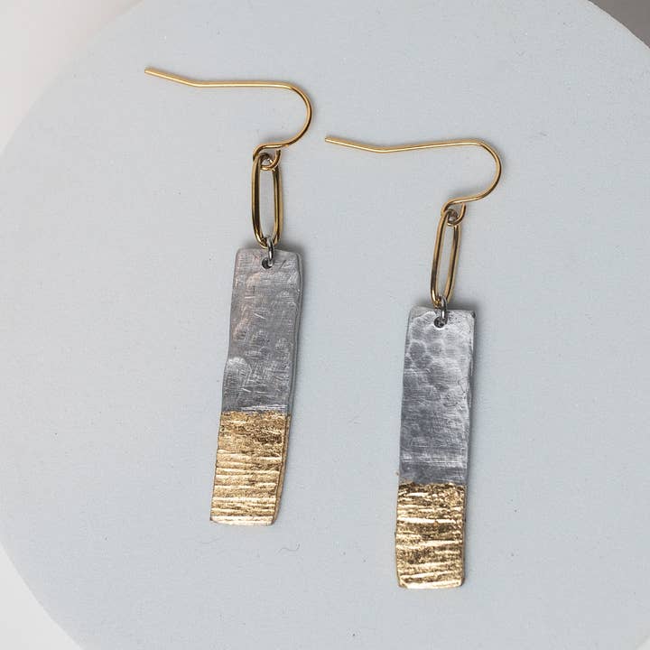 The Light Ahead Aluminum & Gold Plated Earrings for wholesale by Mend on the Move