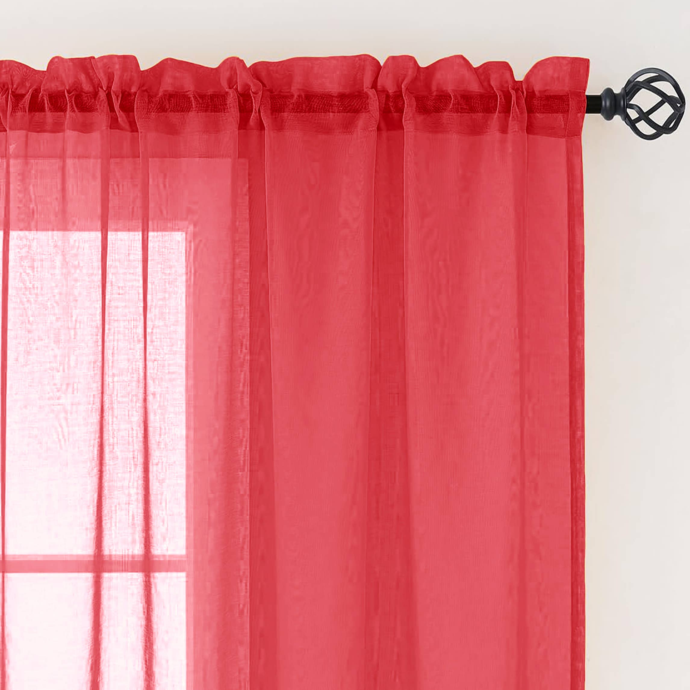 home mart goods - Wholesale Curtain - 84" Long, 2 Panels - Sheer Window Rod Pocket Curtain Set22