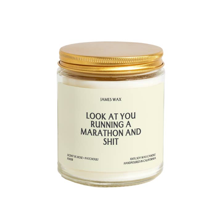 James Wax - Wholesale Jar/Filled Candle - Marathon Gift Look At You Running a Marathon Candle F061B1