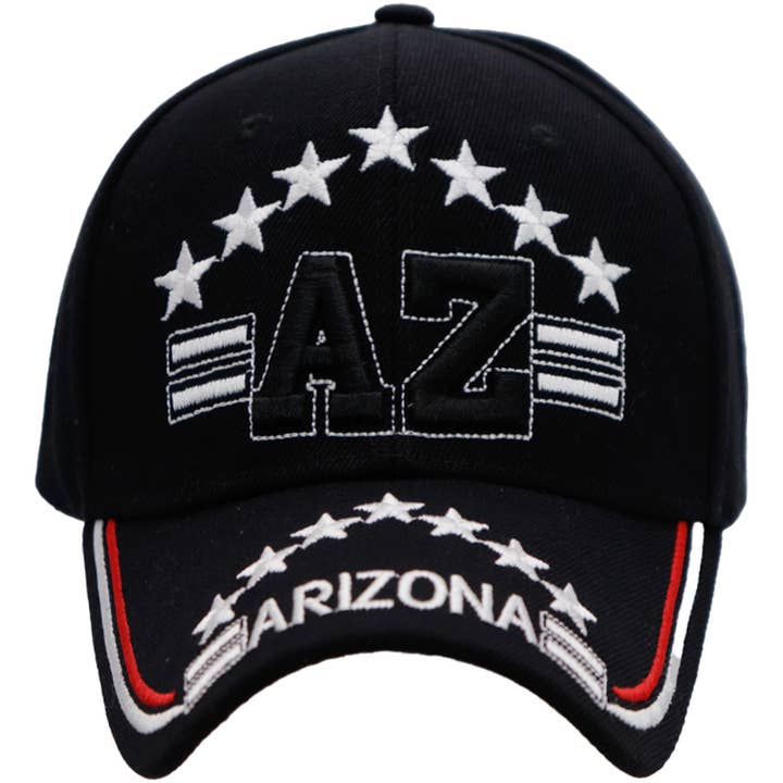 Cap Zone - Wholesale Baseball Cap - Unisex - Arizona AZ Star Stripe Velcro Back Baseball Cap