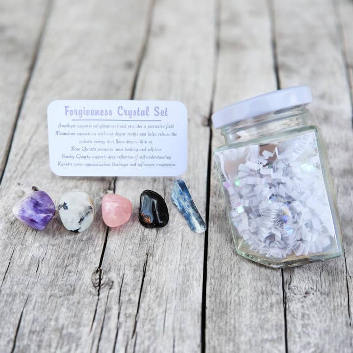 Forgiveness Crystal Set in Jar for wholesale by Mindful Intentions®