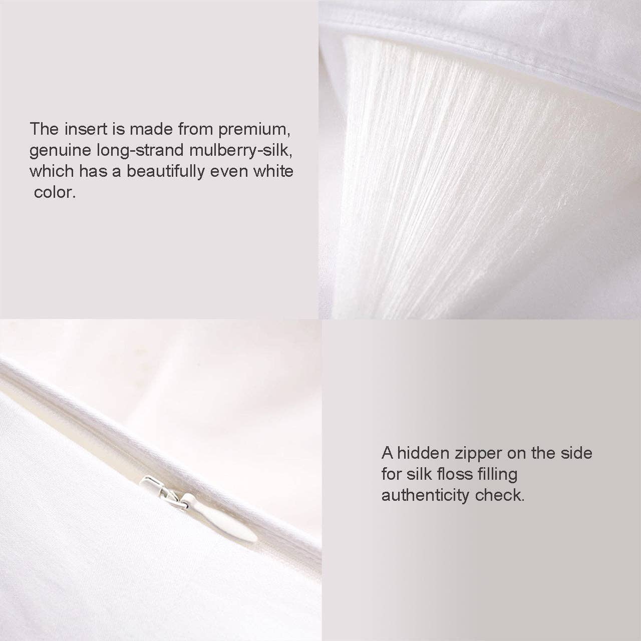 THE COTTON & SILK - Wholesale Bedding Pillow - 100% Mulberry Silk Filled Pillow Insert, Soft (v.s. firm, medium)3