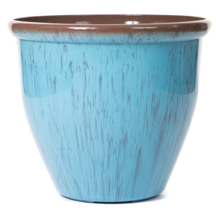 CREEKWOOD GARDEN AND GIFT LTD – wholesale Plant pot – 30cm Running Glaze Planter - Aqua