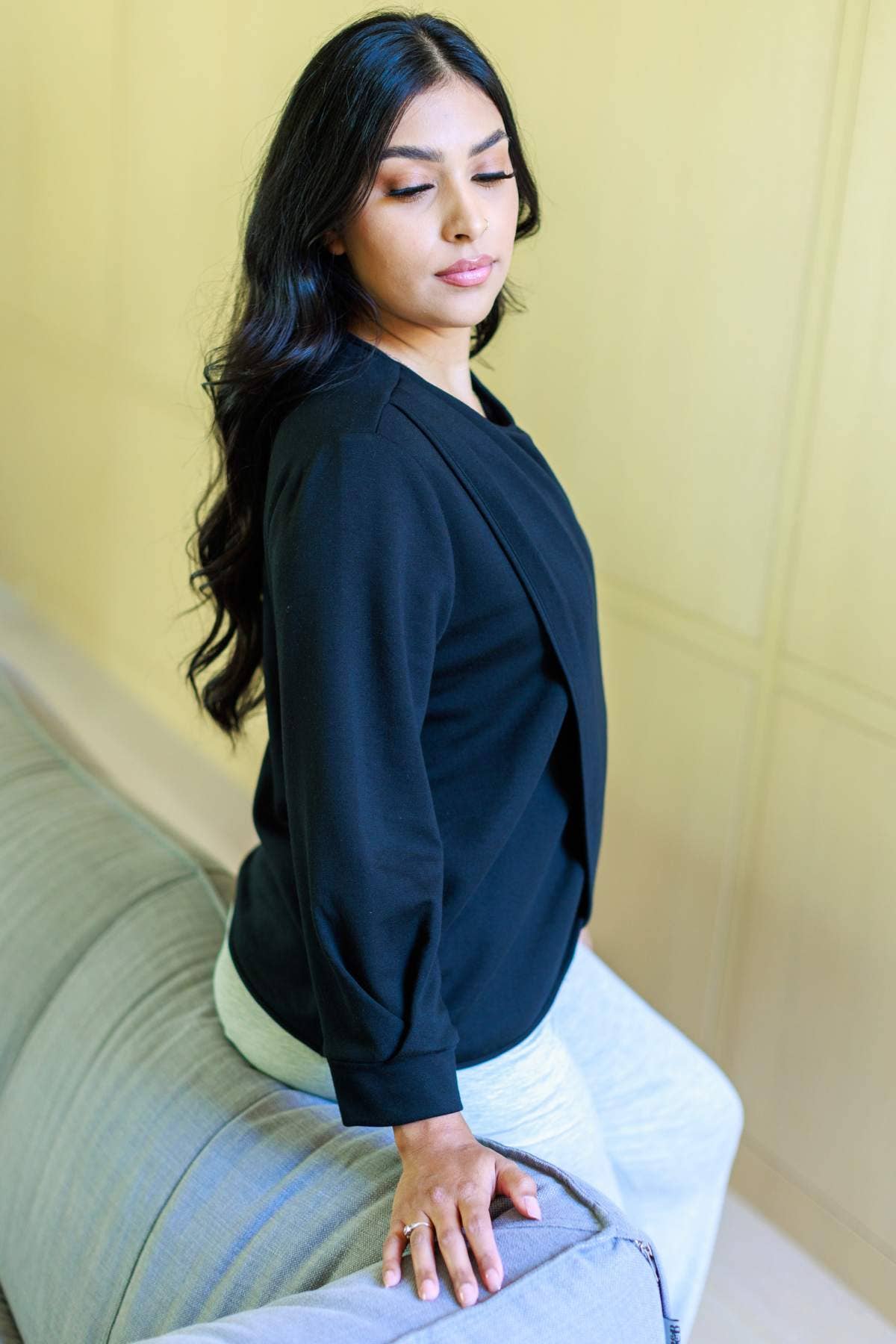 Simple Wishes – Top de amamentação - Maternidade por atacado – Camisola Carlotta Fleece13