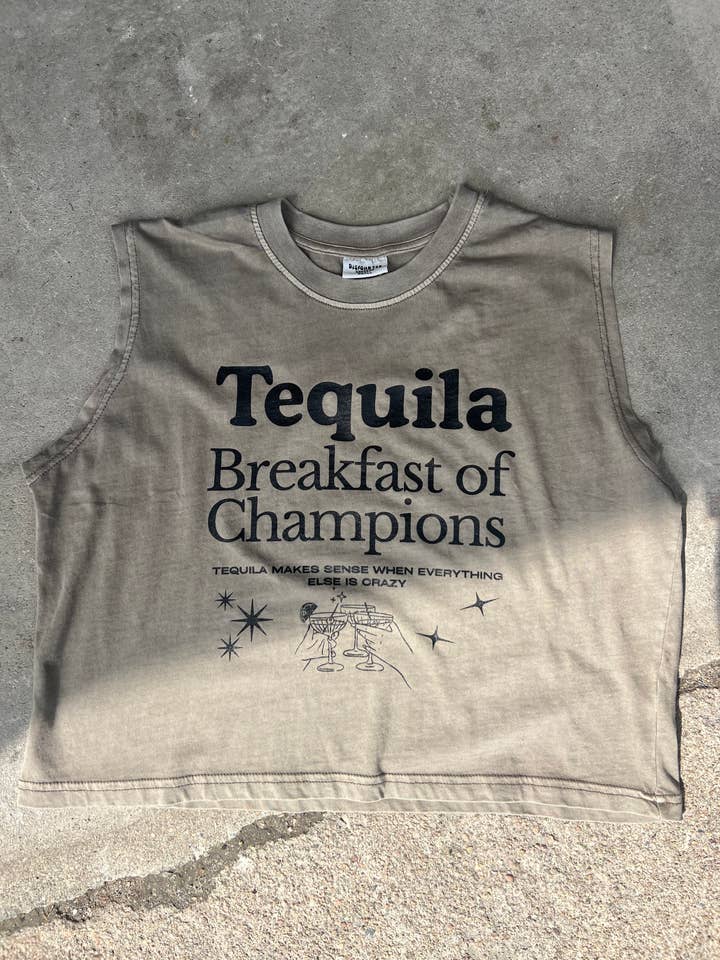 Tequila tank top for wholesale by Disohrted Vintage