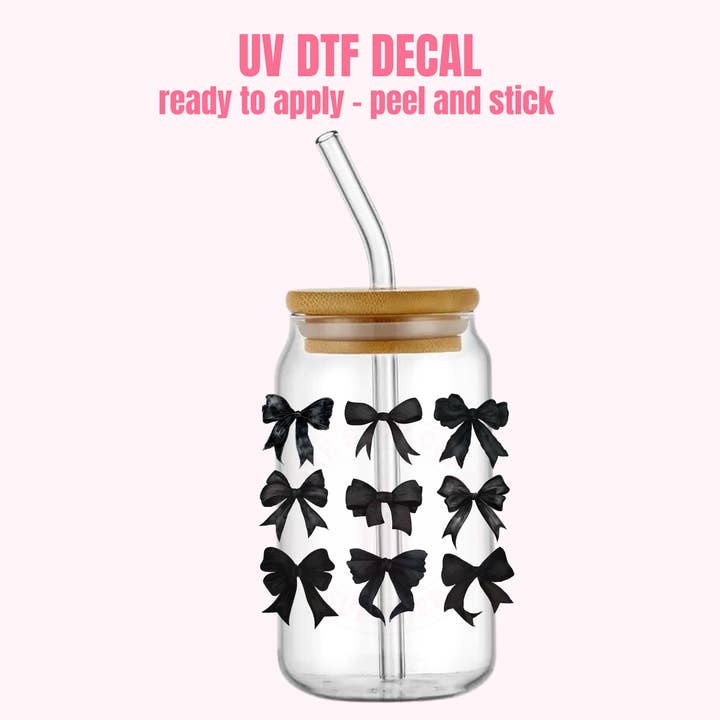 UV DTF DECAL Black Coquette #189 for wholesale by One Stop Cups