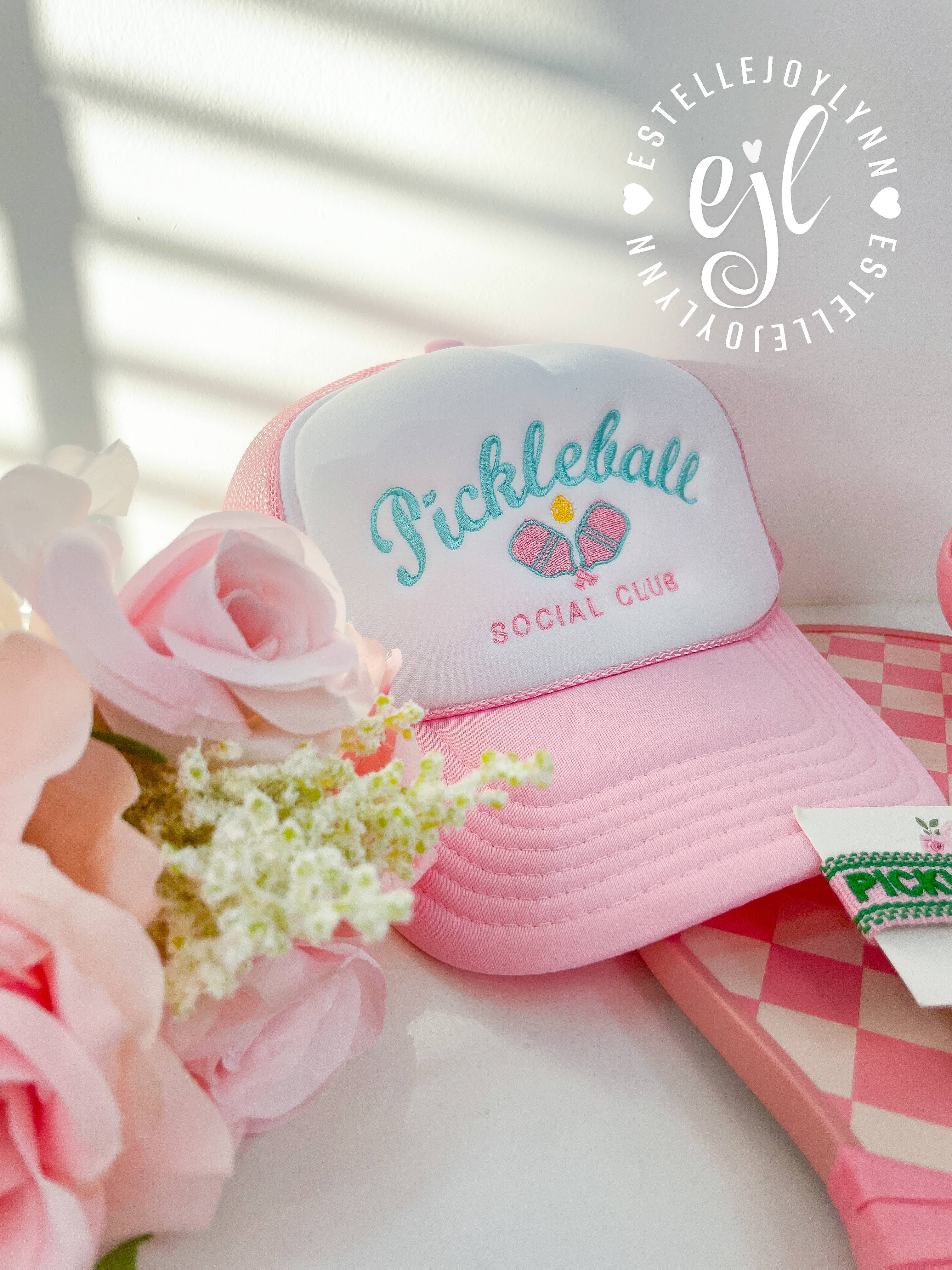 EstelleJoyLynn, LLC - Wholesale Trucker Hat - Women's - Pickleball Social Club Embroidered Trucker Hat / Sports3