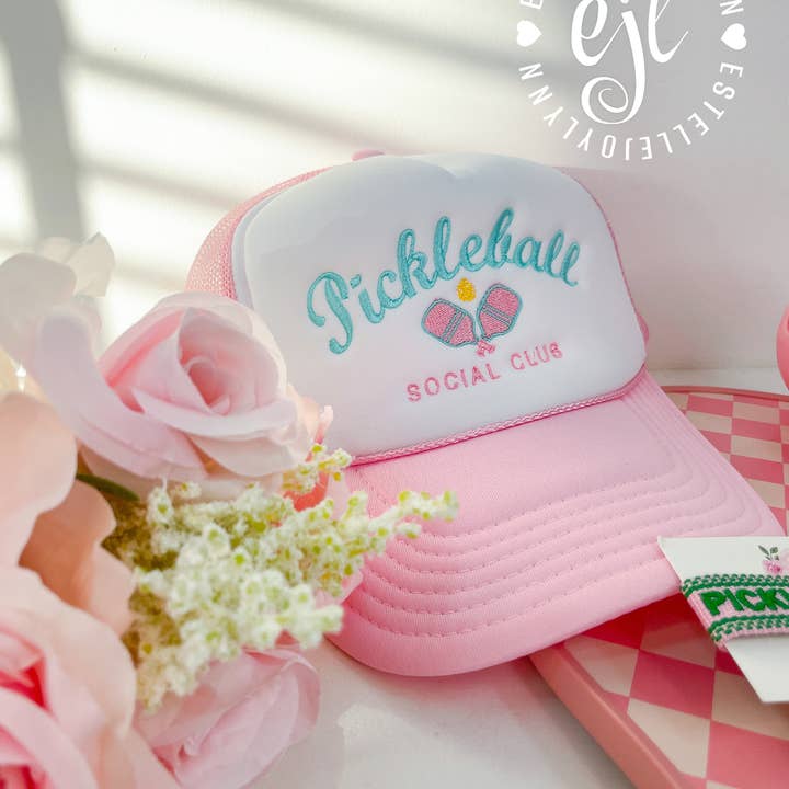 EstelleJoyLynn, LLC - Wholesale Trucker Hat - Women's - Pickleball Social Club Embroidered Trucker Hat / Sports3