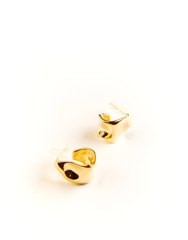 JUNO WARPED STUD EARRINGS GOLD for wholesale on Faire0