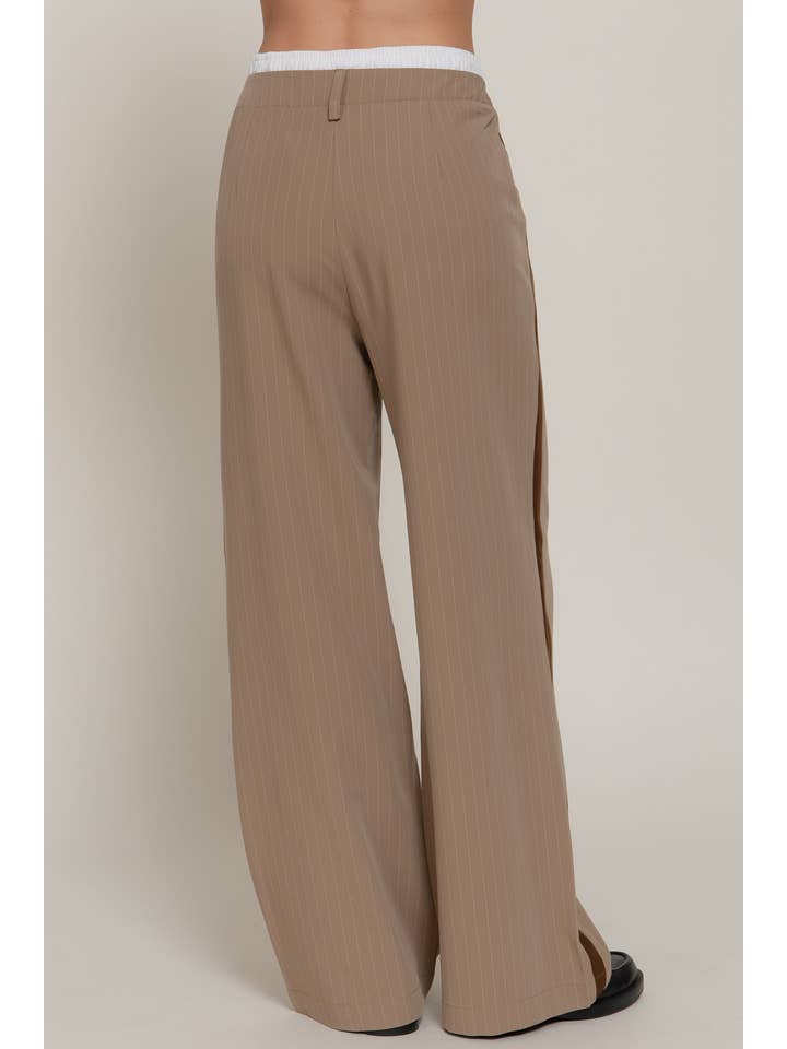 Active Basic | Active USA - Wholesale Pants - Women's - Side Stripe Detail Y/D Stripe Long Pants1