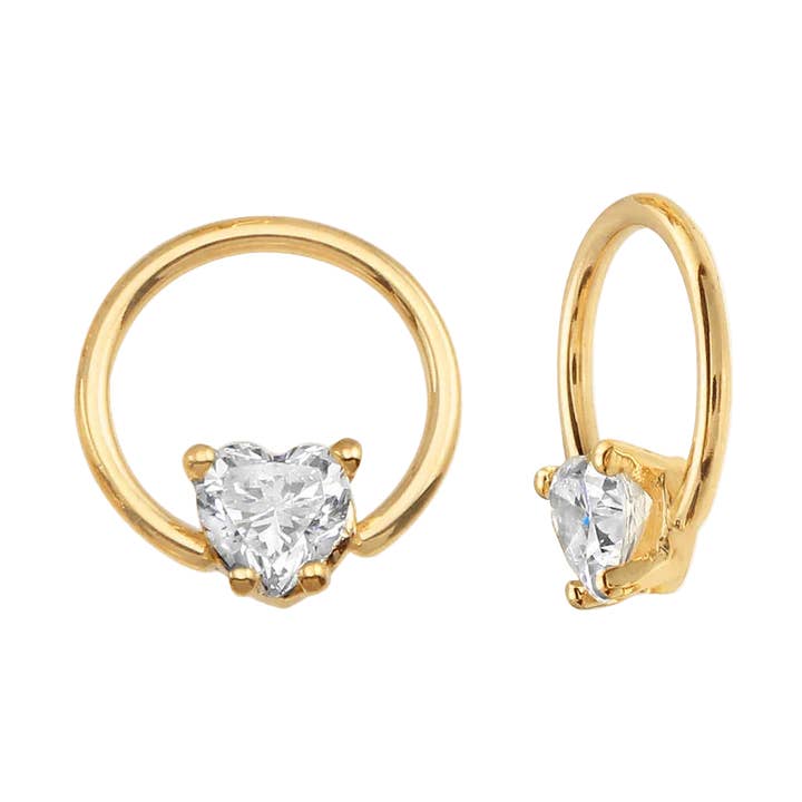 Seamless Ring With Fixed Heart Prong – 14K Gold Heart-Cut Gem Accent for wholesale by Piercing-zone