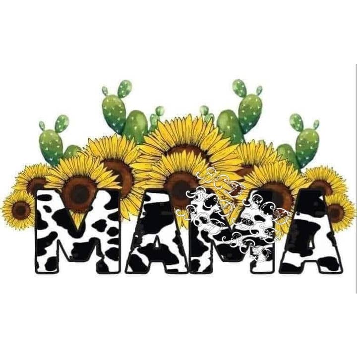 Mama Cow Print Heat Transfer for wholesale by BCD