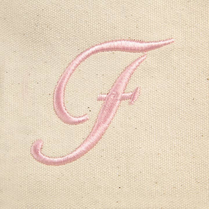 Dalix - Wholesale Tote Bag - Women's - DALIX Monogram Tote Bag Womens Open Top Pink Letter A-Z20