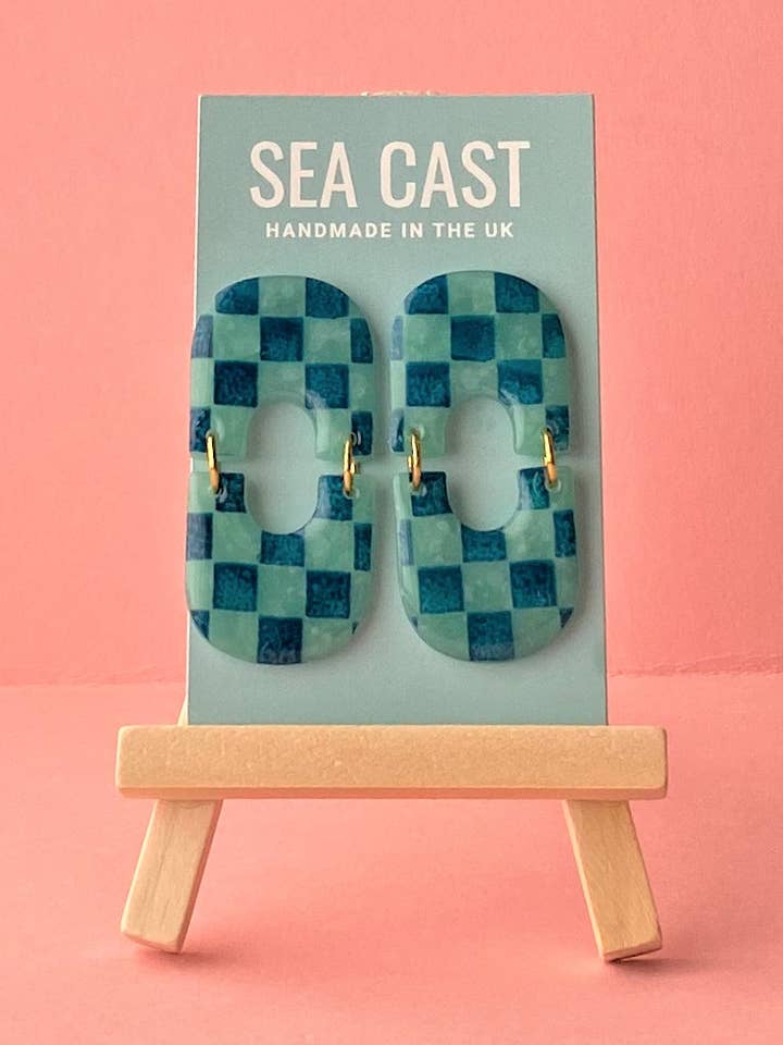 Jelly Check - Handmade Polymer Clay Earrings for wholesale by Sea Cast