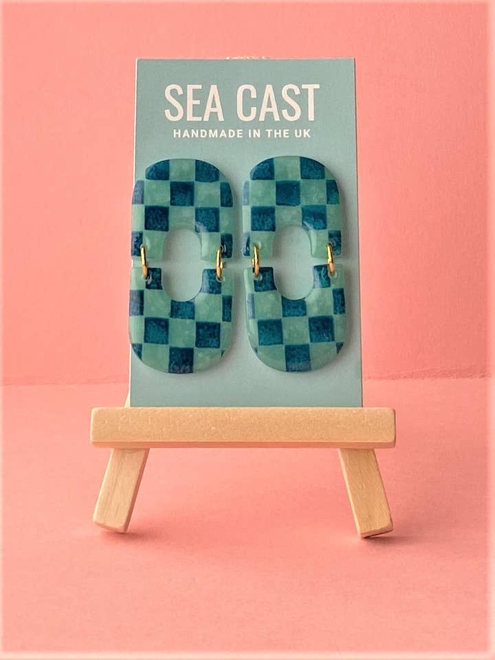 Jelly Check - Handmade Polymer Clay Earrings for wholesale by Sea Cast