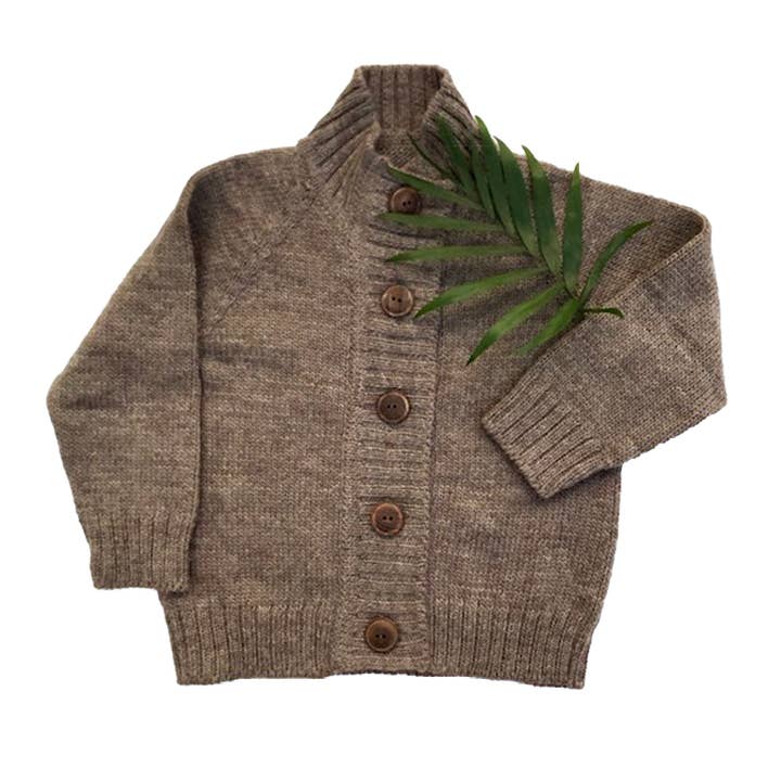 Caribou Merino wool knit cardigan for wholesale by Nooks Design