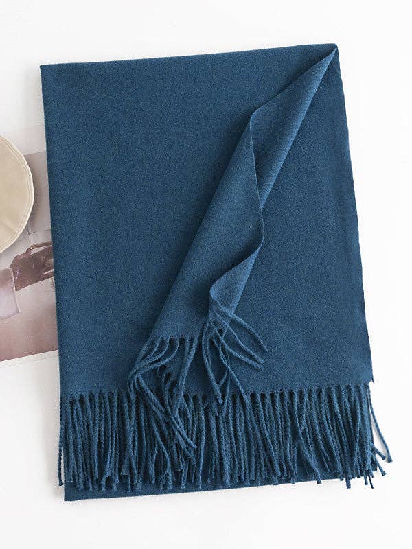 VividLux – wholesale Scarf – Women's – Keep Warm Solid Color Tasseled Shawl&Scarf25