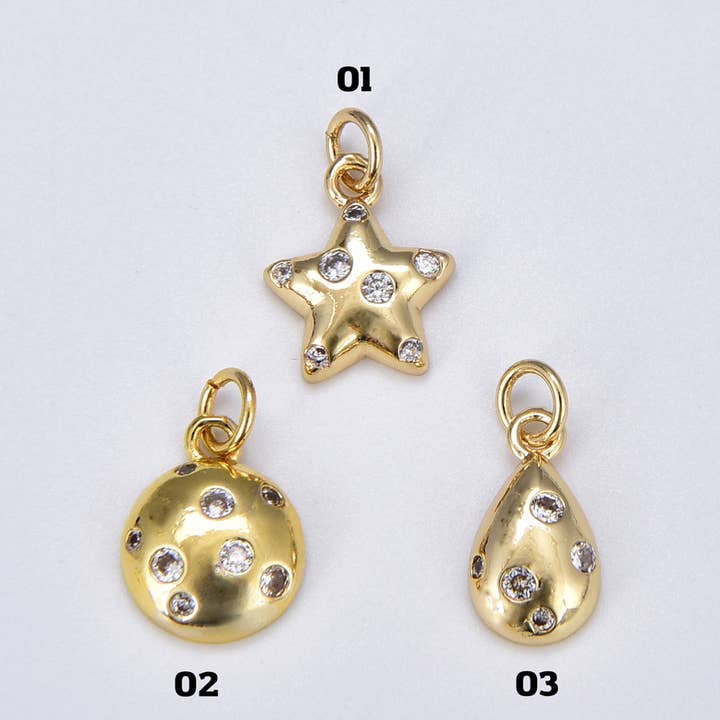 Anhänger CP1879, goldgefüllter Stern, runde Kugel, tropfenförmige Blase für den Großhandel von Beads Creation