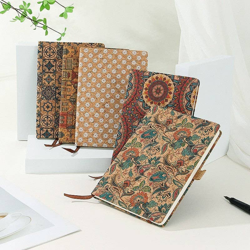 Plush Looks - Wholesale Notebook - Vintage Printed Cork Notebook2