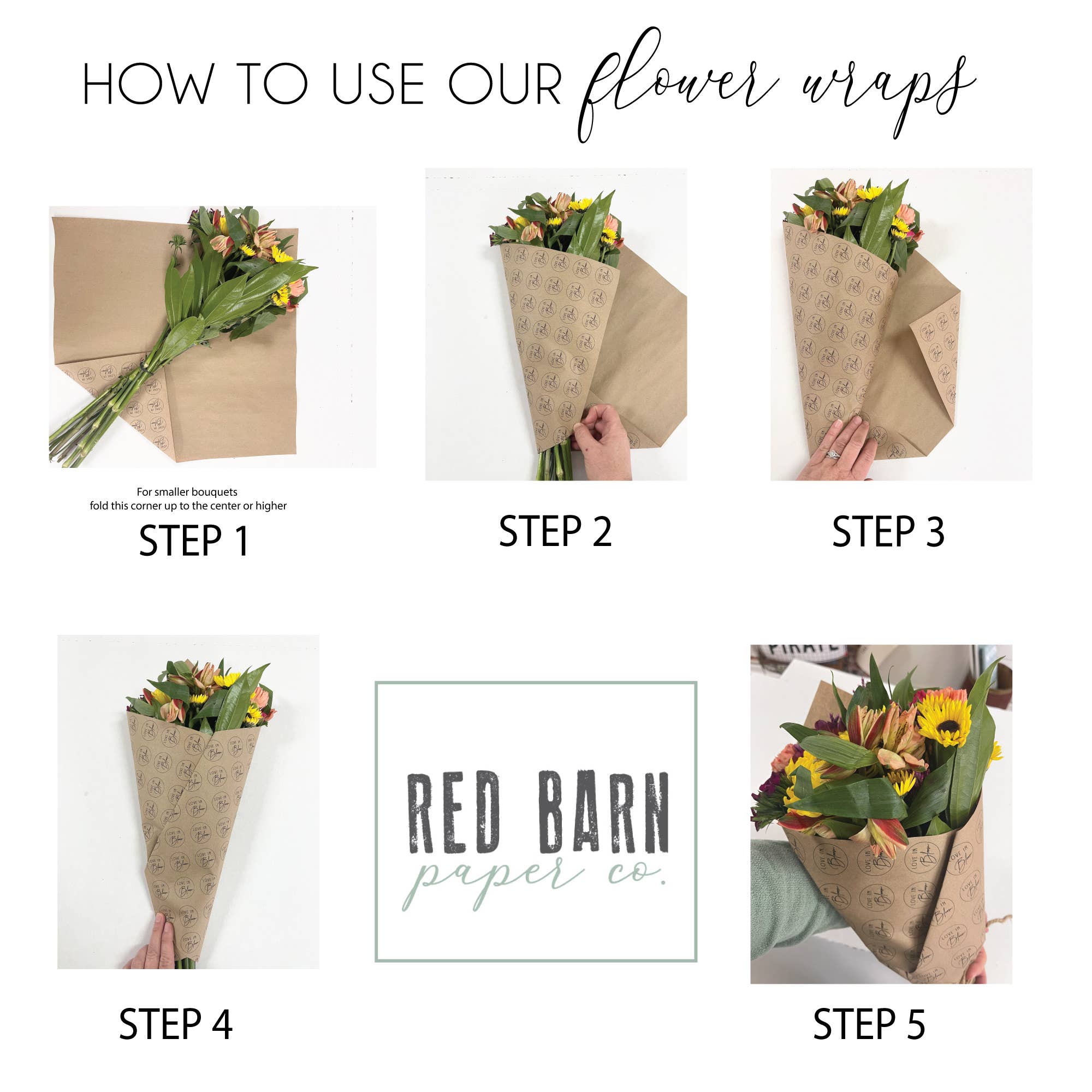 Red Barn Canvas - Wholesale Party Favor - Love Is In Bloom |  25 Flower Wraps1