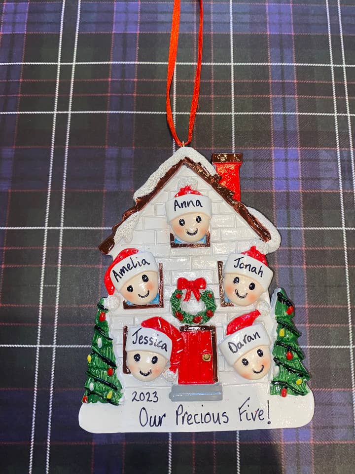 Personalised Tree Decoration - Family of 5 for wholesale by Dekassa