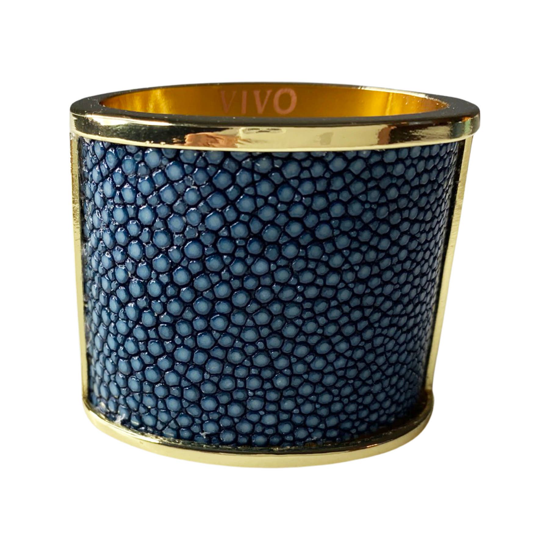 VIVO - Wholesale Napkin Ring - Genuine Shagreen Inlay Gold Napkin Ring8