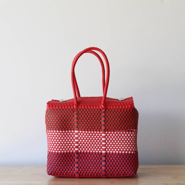 Medium Handwoven Handbag – Red & Colors for wholesale by MexiMexi