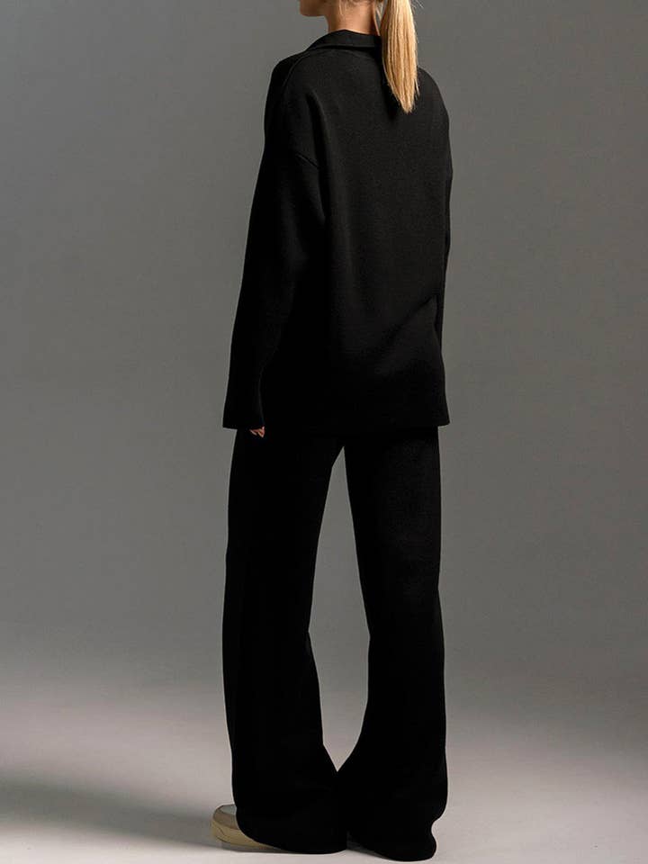 Katinki – wholesale Lounge set – Women's – Knitted Polo Shirt and Wide-Leg Pants Set14