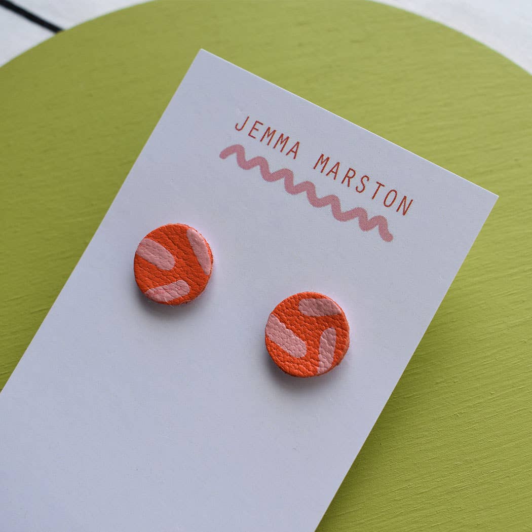 Jemma Marston - Wholesale Stud/Post Earrings - Colour Mini Leather Painted Stud Earrings1