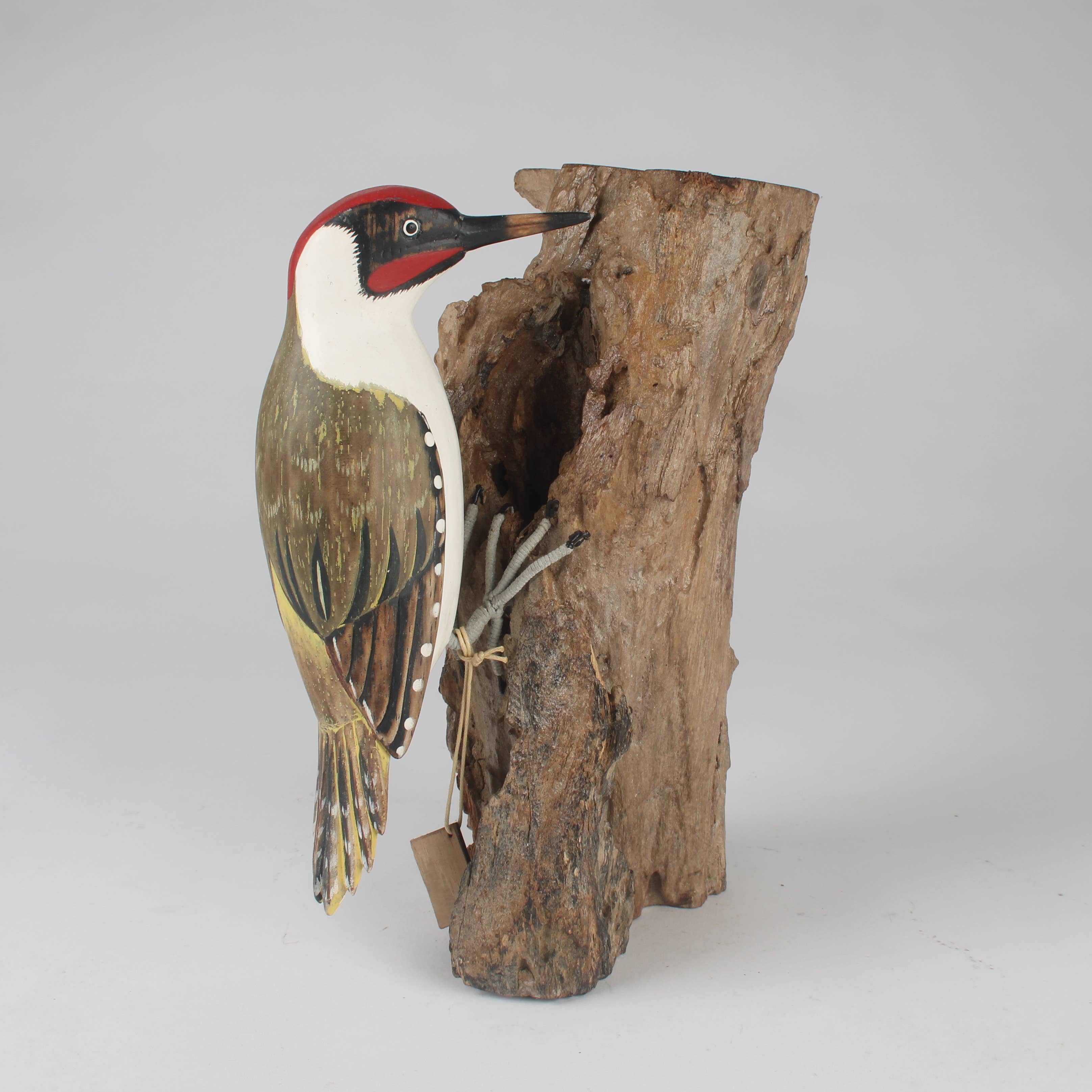 Originals International Ltd – wholesale Sculpture – Hand Carved Green Woodpecker by Archipelago