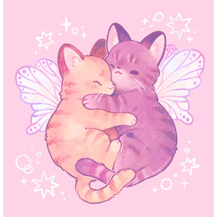 Rowan Kingsbury - Wholesale Art Print - Cuddly Fairy Kitties Print 8x81