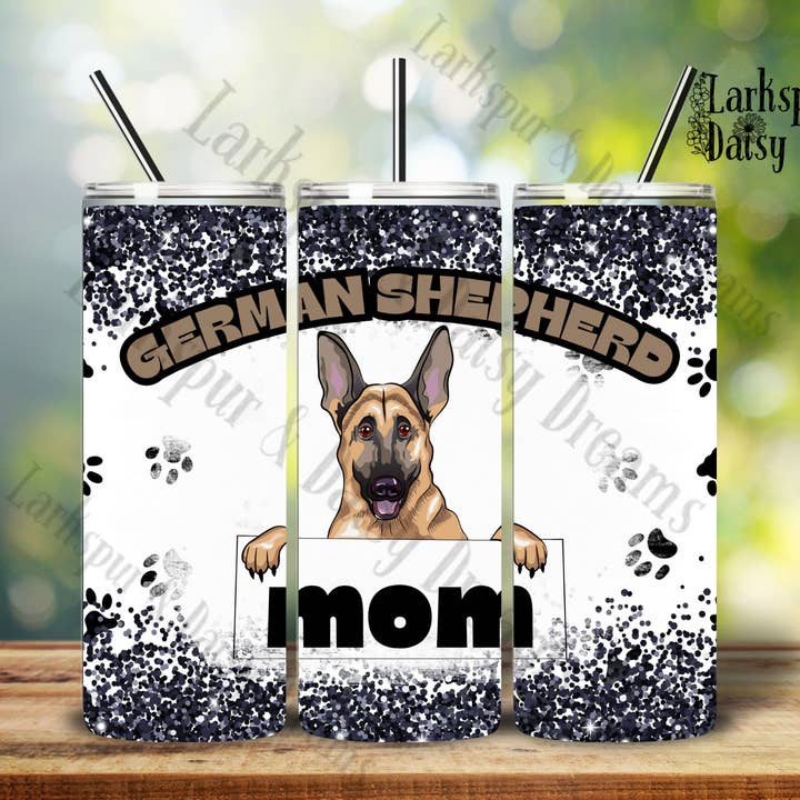 German Shepherd Tumbler for wholesale by Larkspur & Daisy Dreams