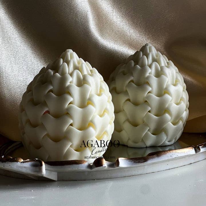 Nature-Inspired Foliage Bud Candle 4x3.5in - Shaped for wholesale by Agaboo Candle