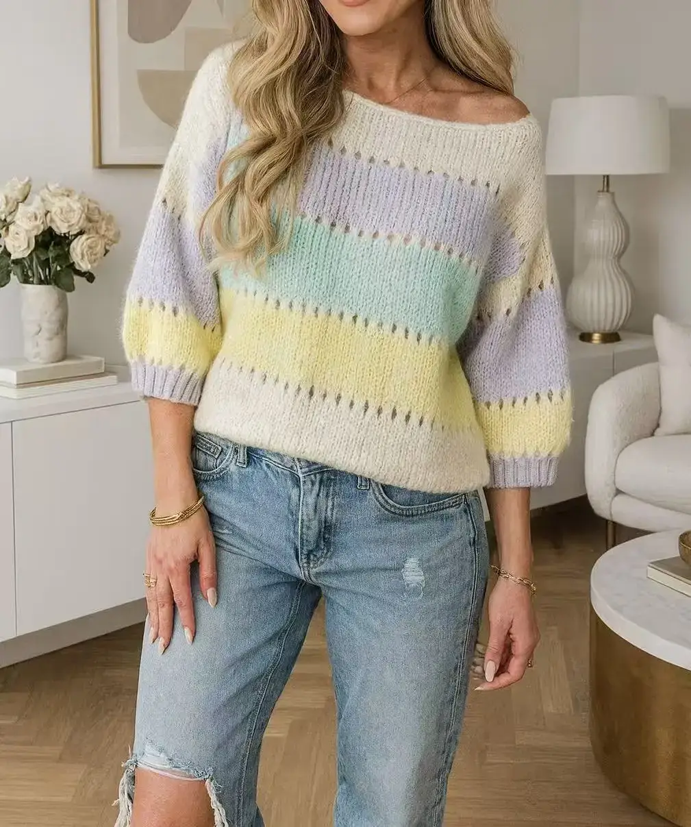 ESTEE BROWN - Wholesale Cardigan - Women's - Large wool sweater - 11090