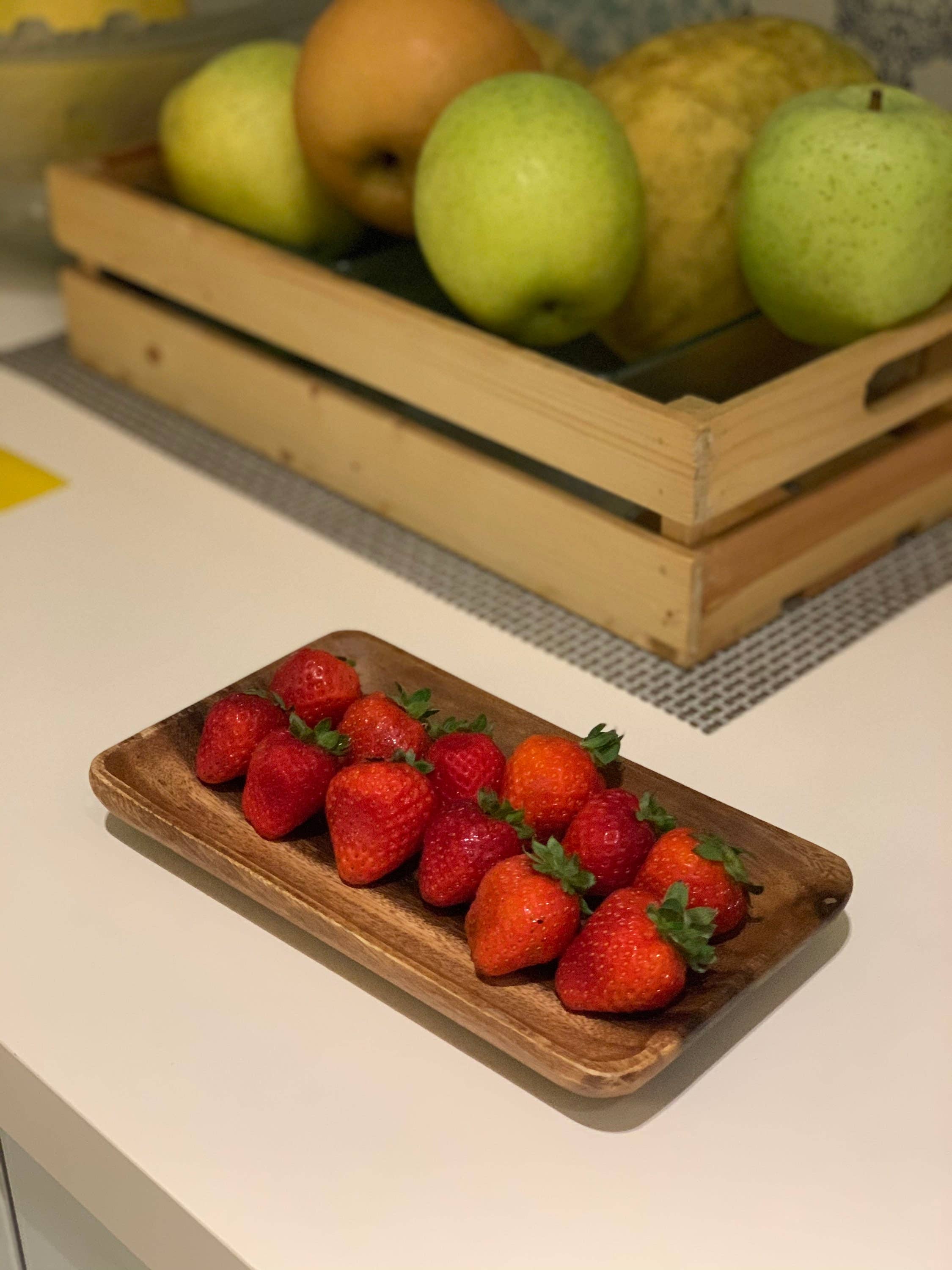 Woodware&Co - Wholesale Decorative Tray - Set Of 4 Handmade Acacia Wood Rectangle Plate2