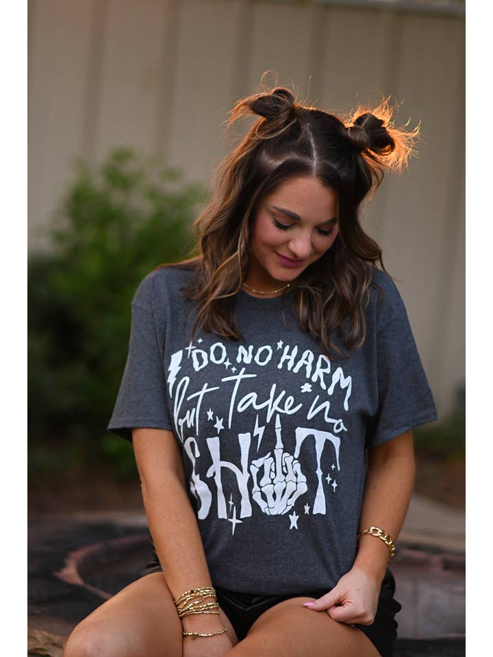 P&PD Wholesale - Wholesale Screen Printed T-Shirt - Women's - Do No Harm But Take No Shit Tee2