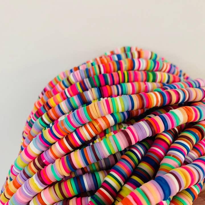 The Bead Bazaar - Wholesale Beads - Disc Beads, Multicolored Beads, Spacer Beads, Polymer Clay Beads, Jewelry Making, Jewelry Supplies, Flat Disc Beads, Multicolored Heishi Beads