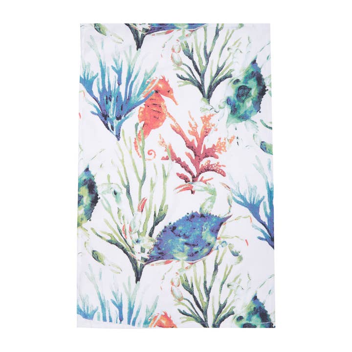 C&F Home - Wholesale Tea Towel - Coastal Marino Seahorse Kitchen Towel