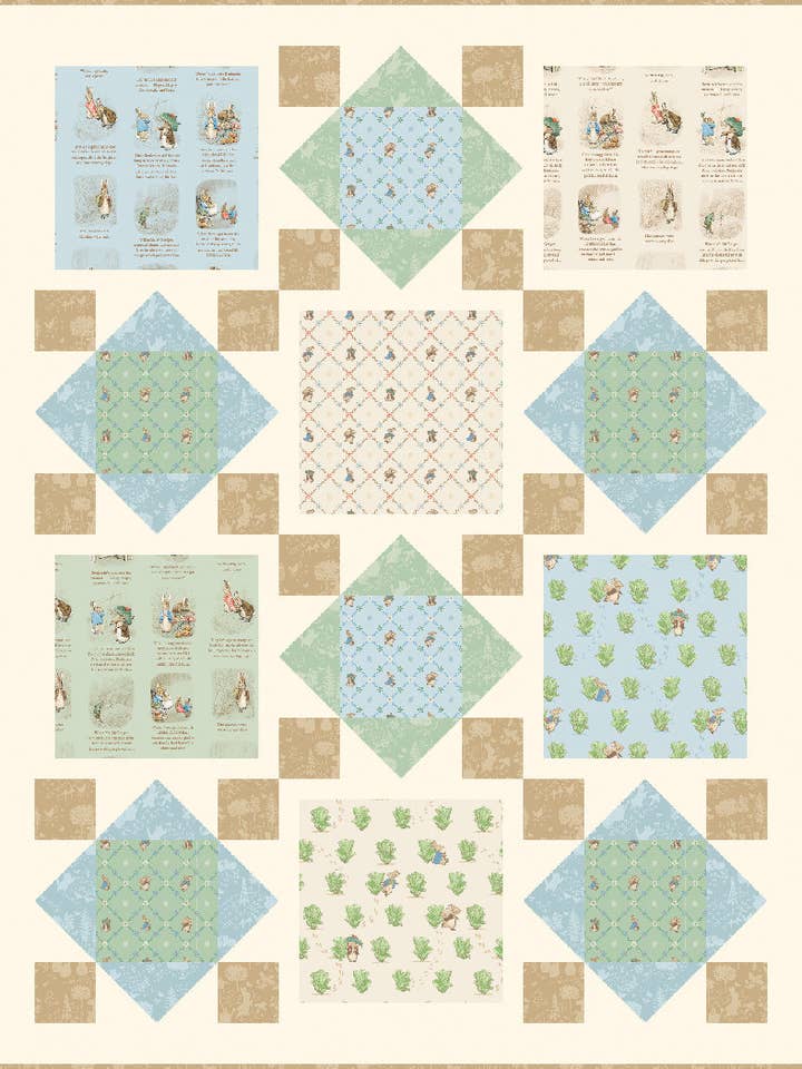 Modèle de courtepointe Contes de lapin pour la vente par The Whimsical Workshop