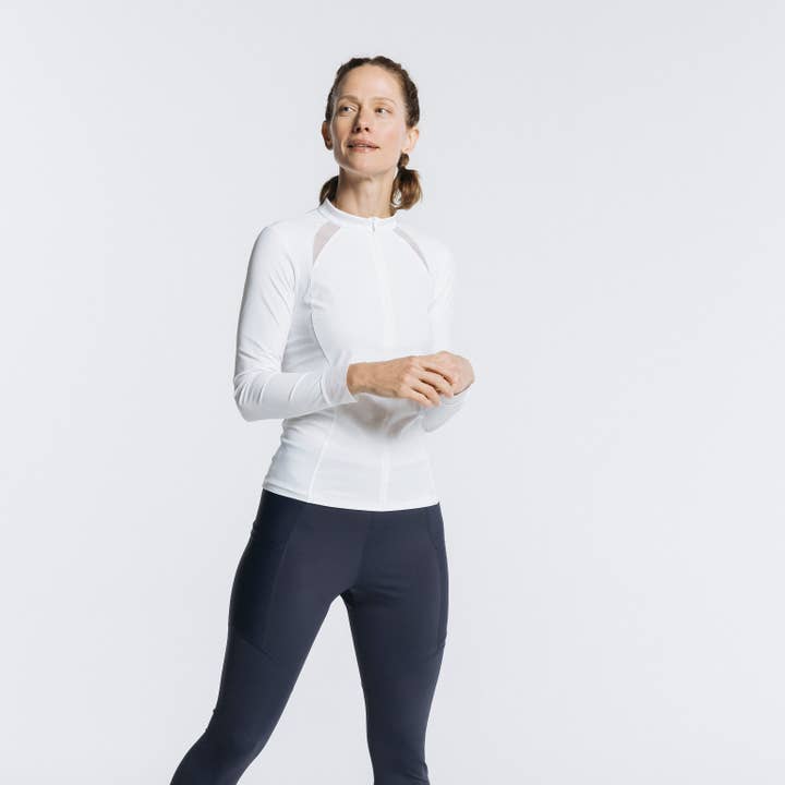 Volley Zip Long Sleeve - White Lotus for wholesale by AVI