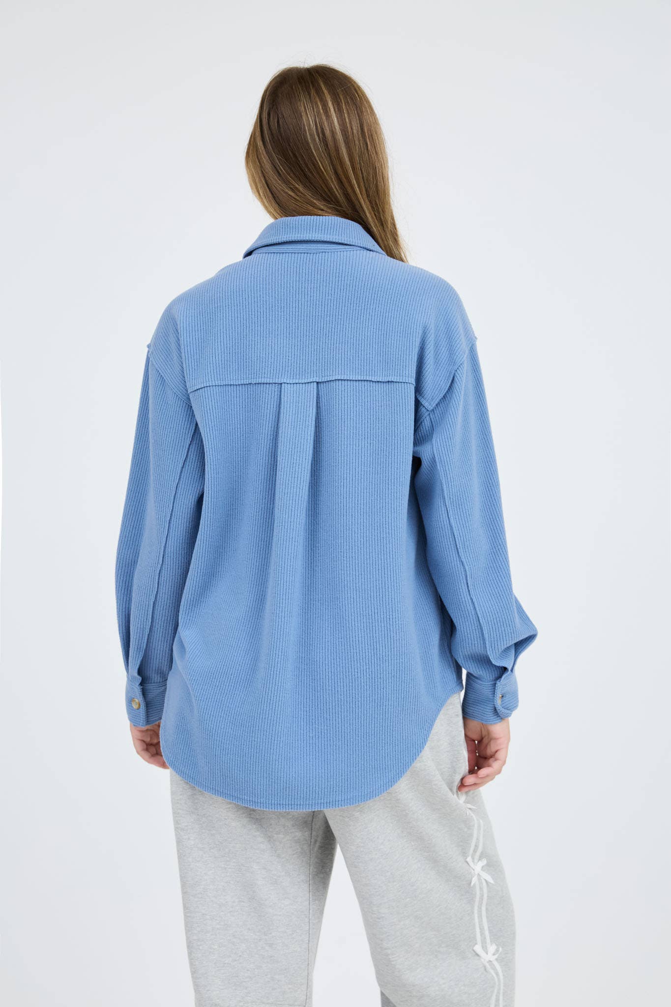 Blu Pepper - Wholesale Knit Top - Women's - RIB KNIT EXPOSED SEAM BUTTON UP TOP5